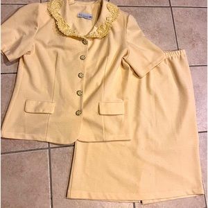 Vintage 1970-80’s Yellow 2 Piece Pablo Connection Suit
